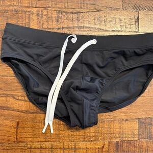 2xist Rio Black Swim Brief with White Drawstring